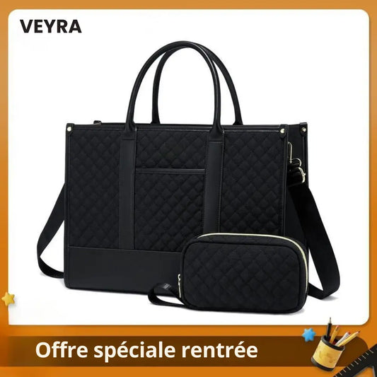 Sac Tote Laptop Premium - Étanche, Multi-poches & Pochette Offerte