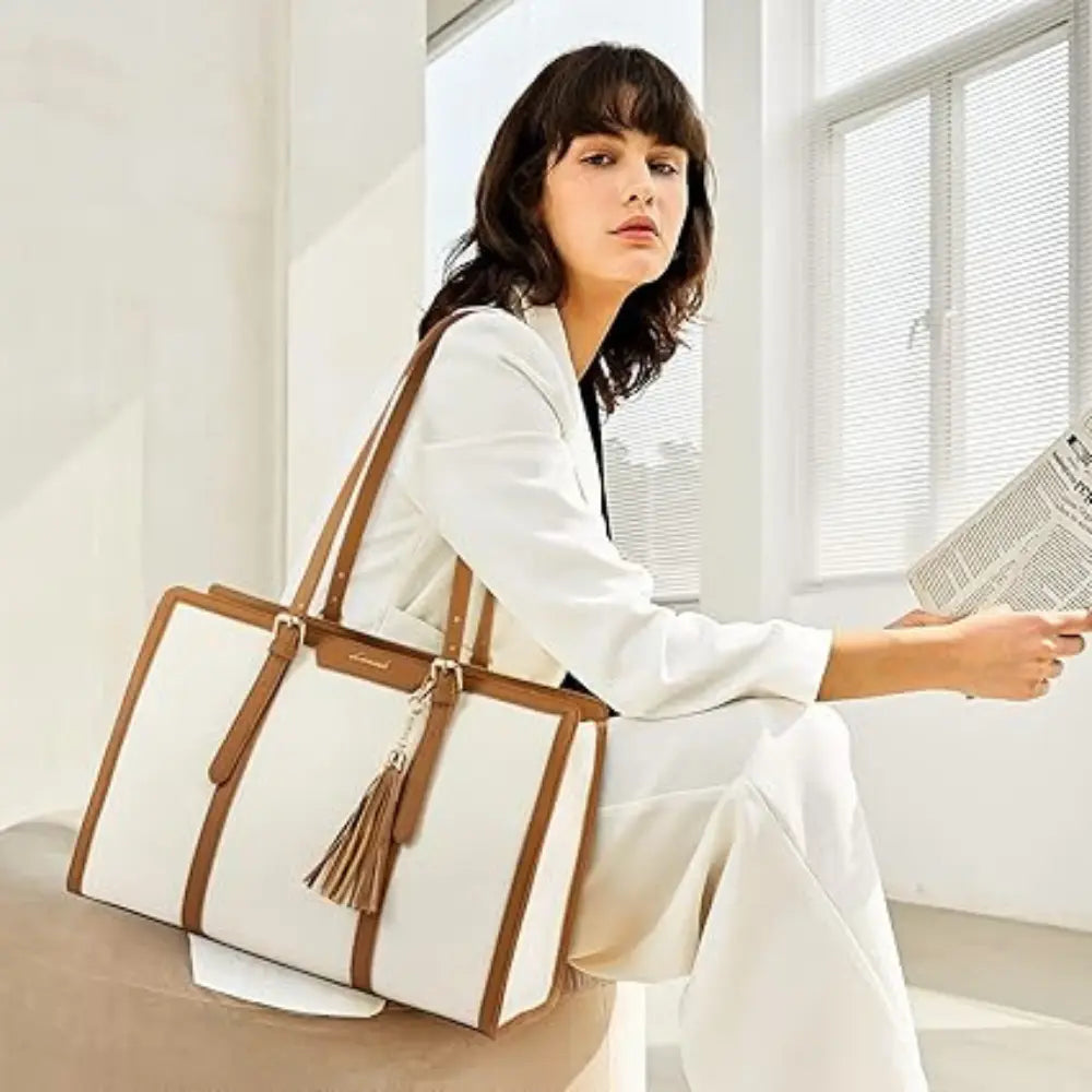 Sac Tote Laptop XXL – Grande Capacité, Waterproof & Pochette Assortie