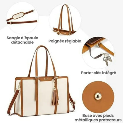 Sac Tote Laptop XXL – Grande Capacité, Waterproof & Pochette Assortie
