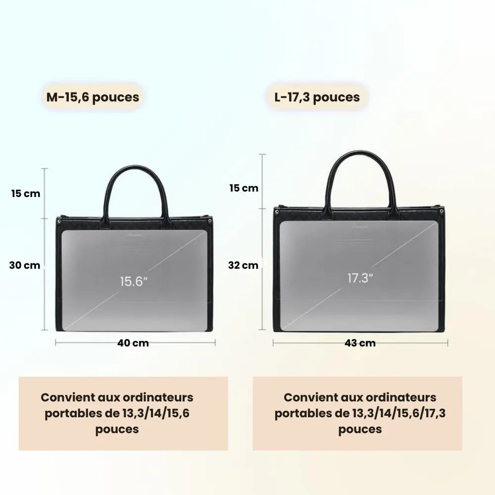 Sac Tote Laptop Premium - Étanche, Multi-poches & Pochette Offerte