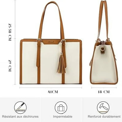 Sac Tote Laptop XXL – Grande Capacité, Waterproof & Pochette Assortie