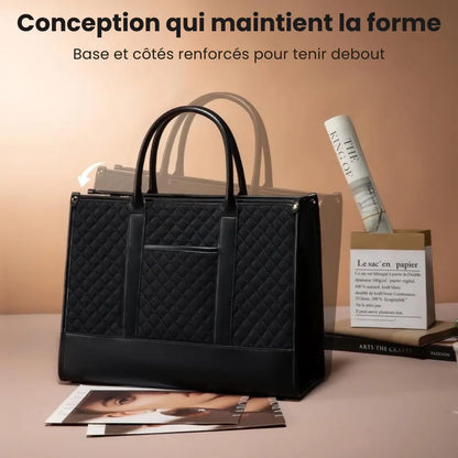 Sac Tote Laptop Premium - Étanche, Multi-poches & Pochette Offerte